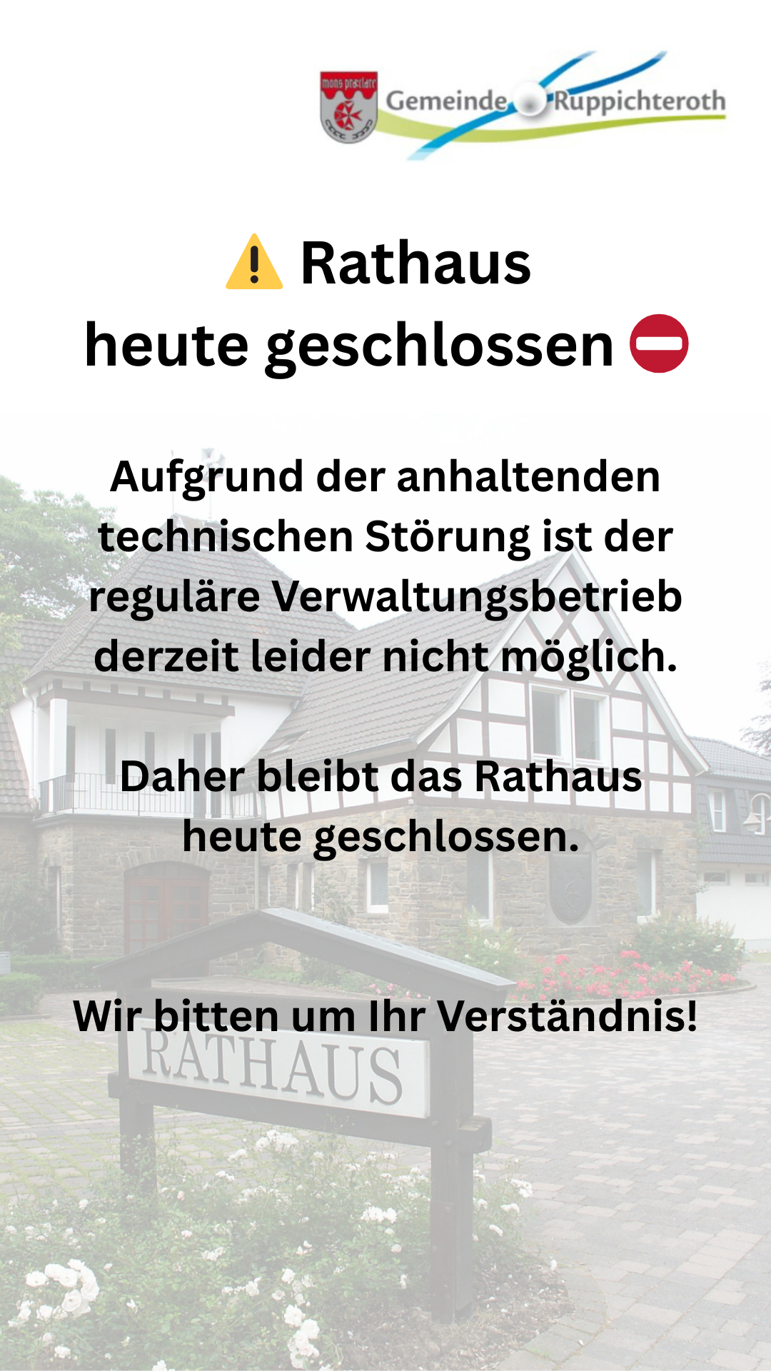 Rathaus heute geschlossen
